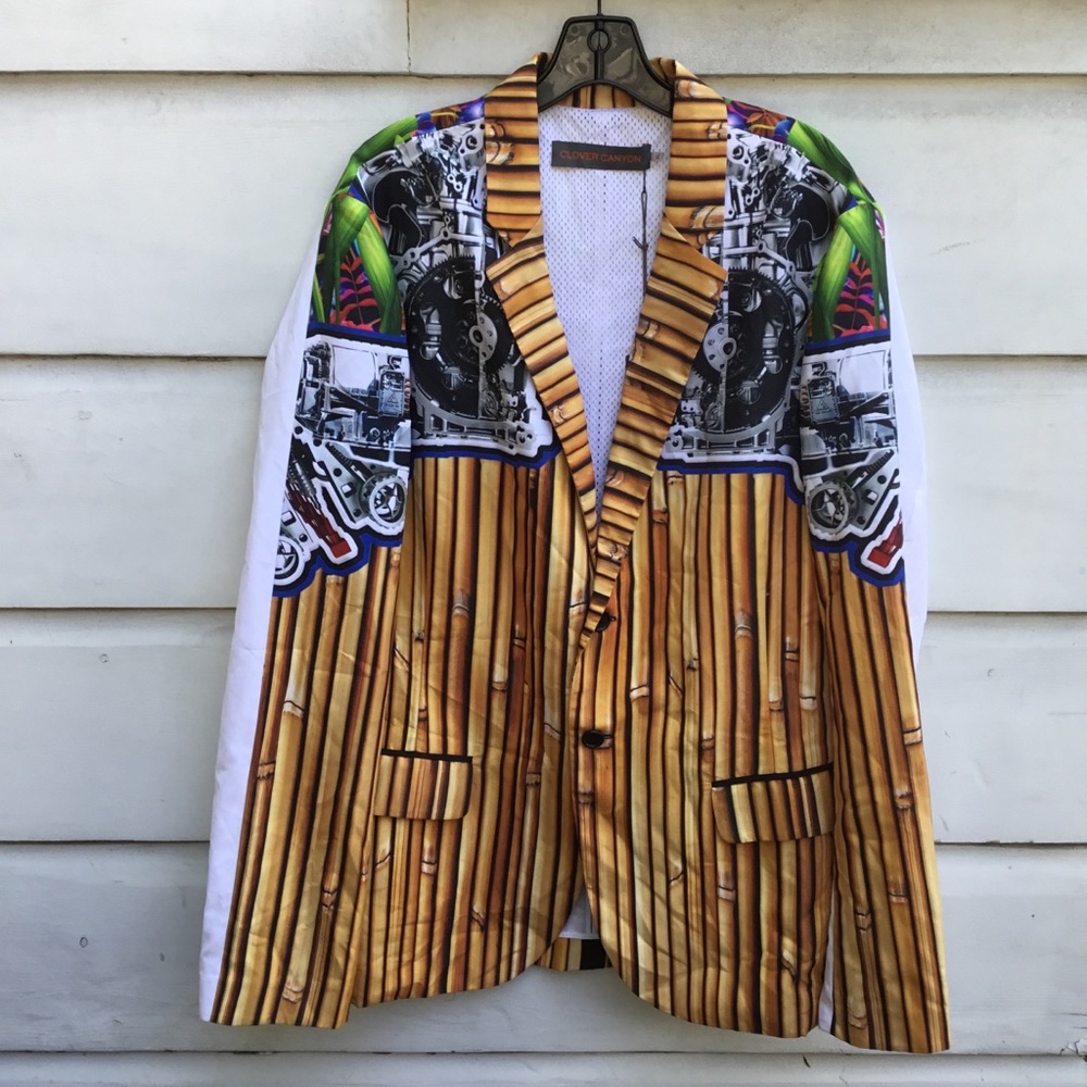 Men’s Clover Canyon bamboo print blazer jacket XL